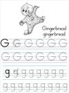 Alphabet ABC letter G Gingerbread coloring page