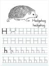 Alphabet ABC letter H Hedgehog coloring page