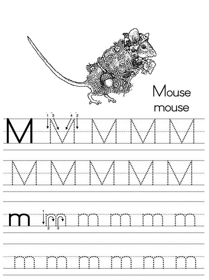 Download Alphabet ABC letter M Mouse coloring page