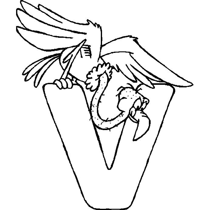 Alphabet V coloring page