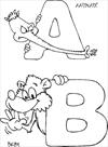 Letter A B coloring page