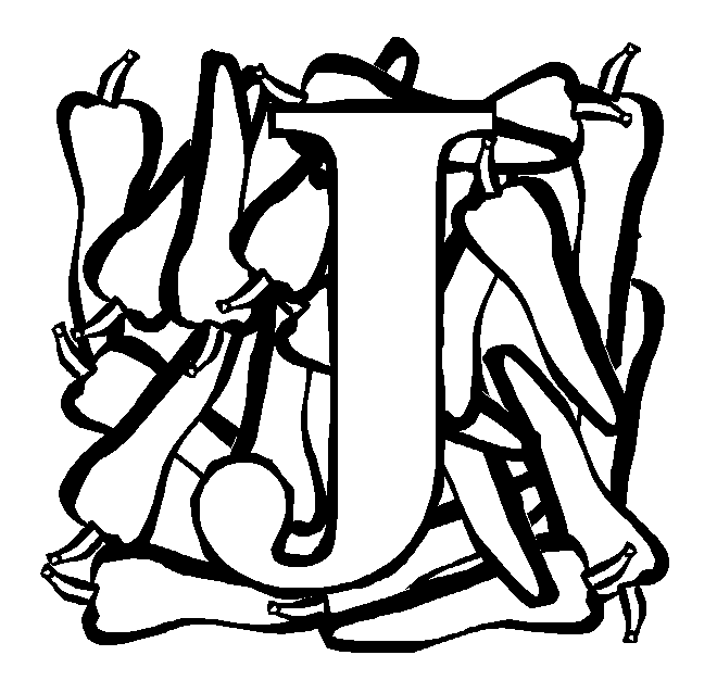 Letter J Jalapeno Peppers coloring page