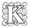 Letter K Kiwi coloring page