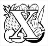 Letter X Exotic Fruits coloring page