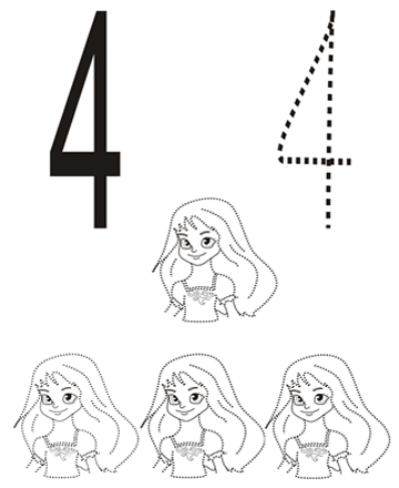 Number 4 coloring page