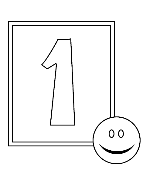 Numbers 1 coloring page