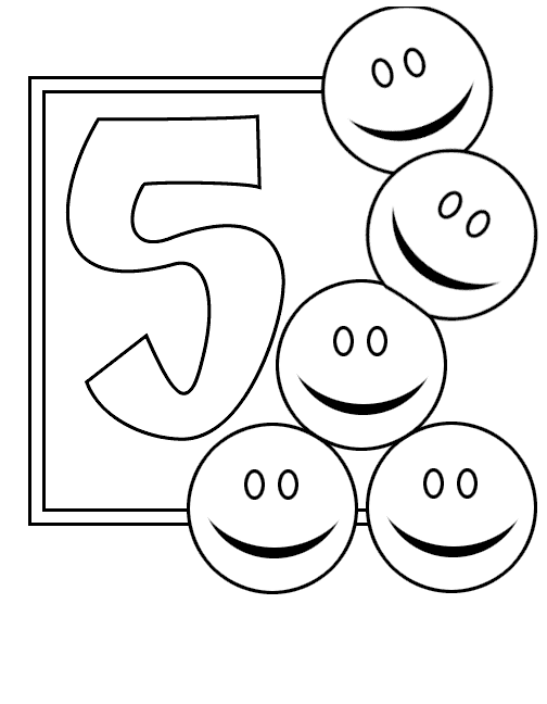 Numbers 5 coloring page