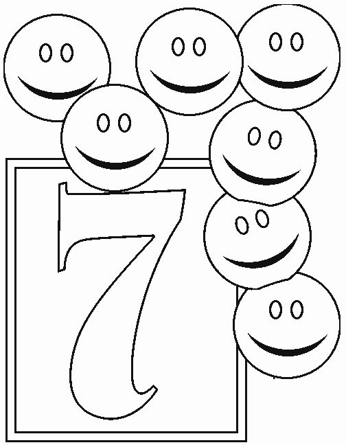 Numbers 7 coloring page