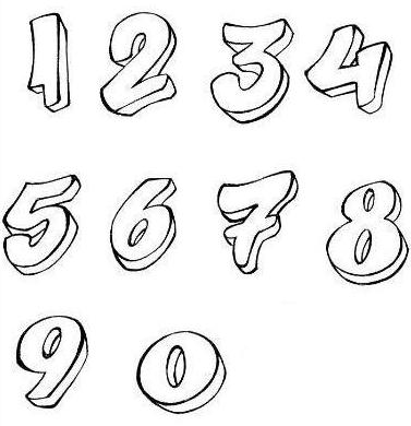 Numbers coloring page