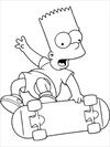 Bart skateboarding 2 coloring page