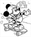 Mickey Mouse skateboarding coloring page