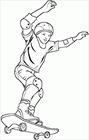 Skateboarding boy 5 coloring page