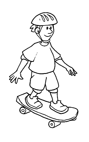 Skateboarding boy 6 coloring page