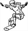 Skateboarding coloring page