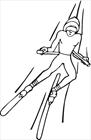 Skiing 2 coloring page