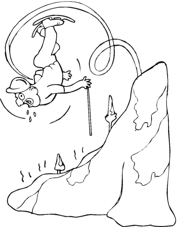 Skiing 5 coloring page